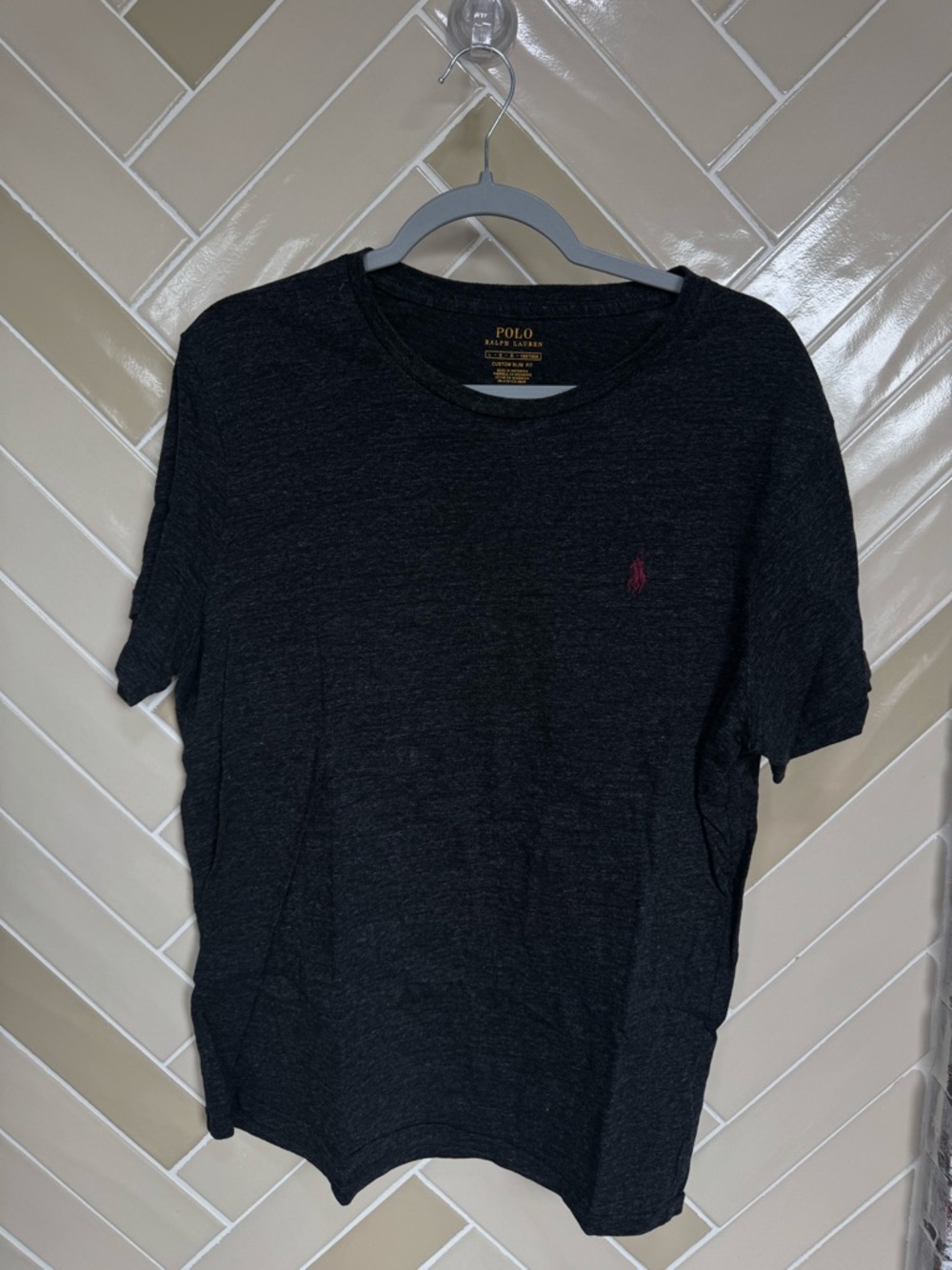 Polo by Ralph Lauren Black Short Sleeve Crew T-Shirt with Red Pony